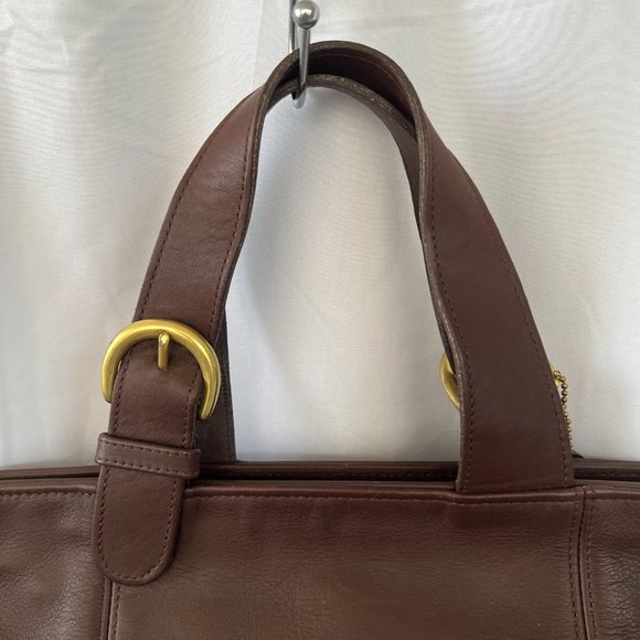 Vintage Coach Waverly Chocolate Brown Leather Tote 4133 - Picture 4 of 16